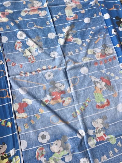 画像2: Disney Mickey Mouse Sports Box Sheet　ミッキーマウス　ビンテージ　シーツ　70年代　ディズニー　ヴィンテージ　vintage