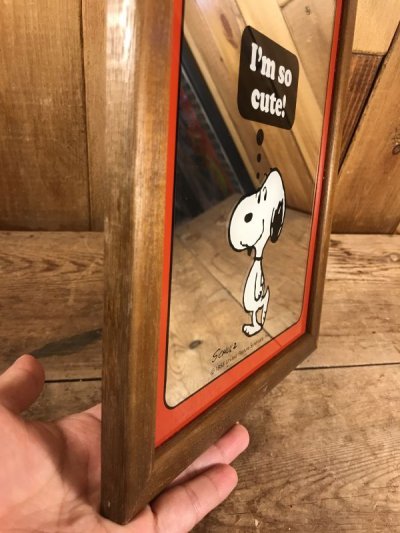 画像1: Peanuts Snoopy Wall Hanging Pub Mirror　スヌーピー　ビンテージ　パブミラー　ピーナッツ　70年代