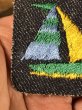 デニム生地にヨットが描かれた70〜80年代ビンテージ刺繡ワッペン