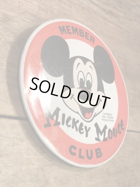 Disney Mickey Mouse Member Club Tin Badge ミッキーマウスクラブ