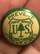 森林火災などを防ぐU.S. Forest Serviceアメリカ森林局の〜60’sヴィンテージ缶バッチ