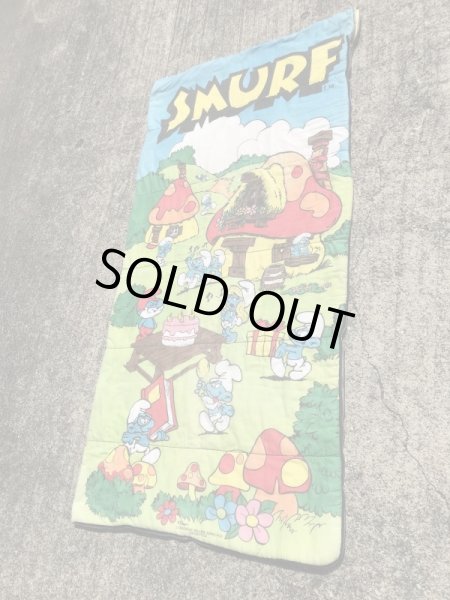 Wallace Berrie “Smurf” Sleeping Bag スマーフ ビンテージ スリーピングバッグ 寝袋 80年代 -  STIMPY(Vintage Collectible Toys）スティンピー(ビンテージ コレクタブル トイズ）