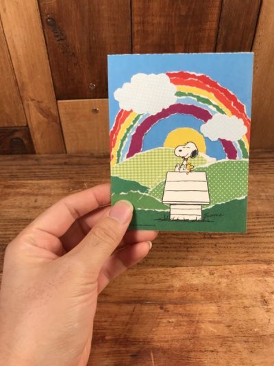 画像1: Hallmark Peanuts Snoopy & Woodstock “Rainbow” Greeting Card　スヌーピー　ビンテージ　グリーティングカード　ウッドストック　70〜80年代