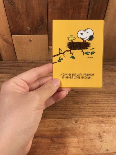 画像1: Hallmark Peanuts Snoopy “A Day Spent...” Mini Greeting Card　スヌーピー　ビンテージ　ミニグリーティングカード　ウッドストック　70〜80年代