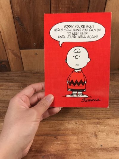 画像3: Hallmark Peanuts Charlie Brown “Sorry You're Sick!...” Greeting Card　チャーリーブラウン　ビンテージ　グリーティングカード　スヌーピー　70〜80年代