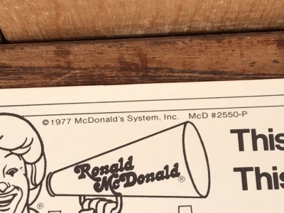 画像2: Ronald McDonald Play-Time “1978” Coloring Calendar　マクドナルド　ビンテージ　カラーリングブック　ロナルド　70年代