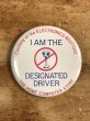 80年代頃のI Am The Designated Driverのメッセージが書かれたビンテージの缶バッジ