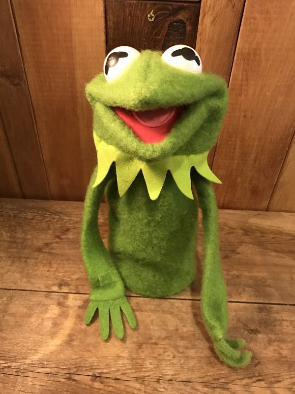 70's Sesame Street Kermit the Frog Puppet Doll ビンテージ