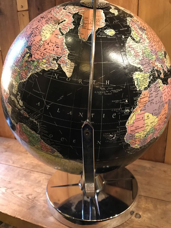 VIntage REPLOGLE Globe Black Ocean ビンテージ 地球儀 ブラック