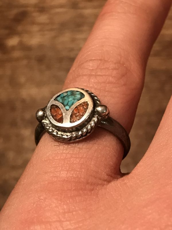 Turquoise Silver Ring ビンテージ ターコイズ 指輪 ヒッピー ピース 