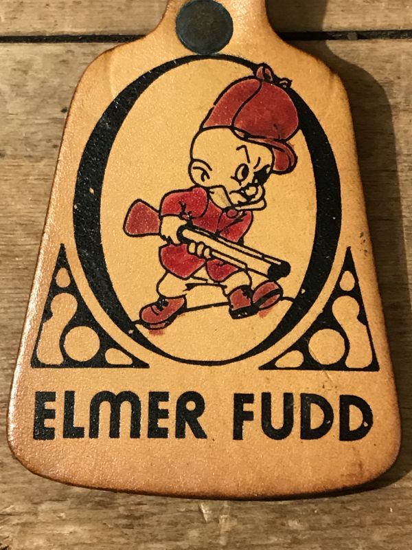 Looney Tunes Elmer Fudd Leather Key Ring エルマーファッド ビンテージ キーホルダー ルーニーテューンズ 70年代 レザー ワーナーブラザーズ ヴィンテージ Vintage Stimpy Vintage Collectible Toys スティンピー ビンテージ コレクタブル トイズ