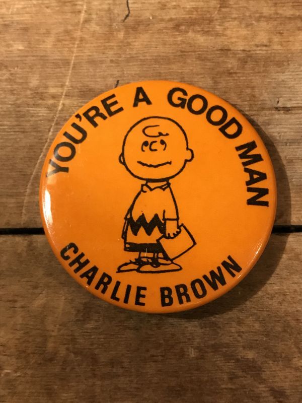 Snoopy Peanuts Can Badge スヌーピー ビンテージ 缶バッジ チャーリー