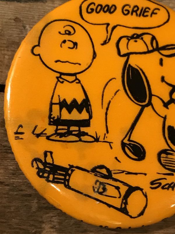 Snoopy Peanuts Can Badge スヌーピー ビンテージ チャーリー ...