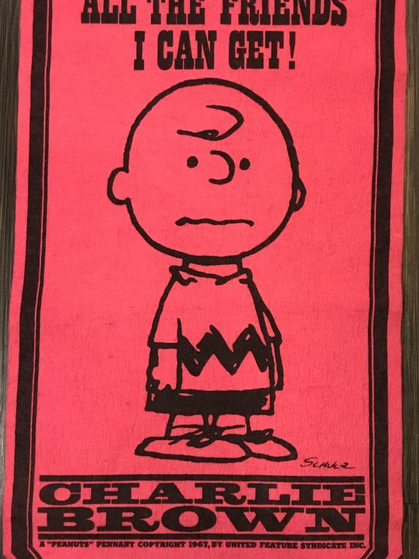 Snoopy Peanuts Charlie Brown Felt Banner スヌーピー ビンテージ