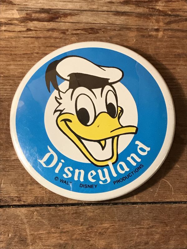 Disney Land Donald Duck Can Badge　ドナルドダック　缶バッジ　ディズニーランド　70年代　バッチ　ヴィンテージ　 vintage