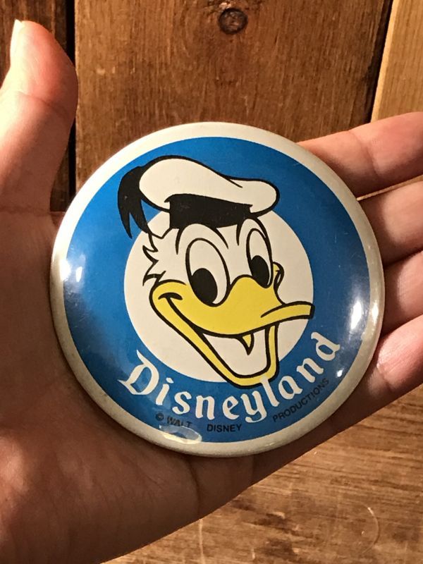 Disney Land Donald Duck Can Badge　ドナルドダック　缶バッジ　ディズニーランド　70年代　バッチ　ヴィンテージ　 vintage