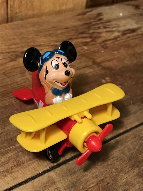 Disney Mickey Mouse Airplane Minicar ミッキーマウス ミニカー ディズニー 80年代 飛行機 JAPAN ヴィンテージ  vintage - STIMPY(Vintage Collectible Toys）スティンピー(ビンテージ コレクタブル トイズ）