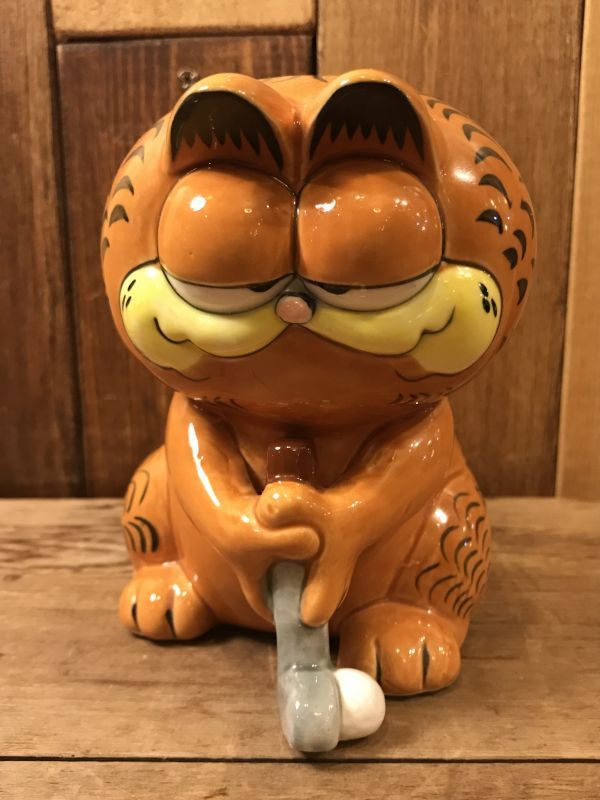 Garfield Golfer Ceramic Bank ガーフィールド ビンテージ 陶器 貯金箱