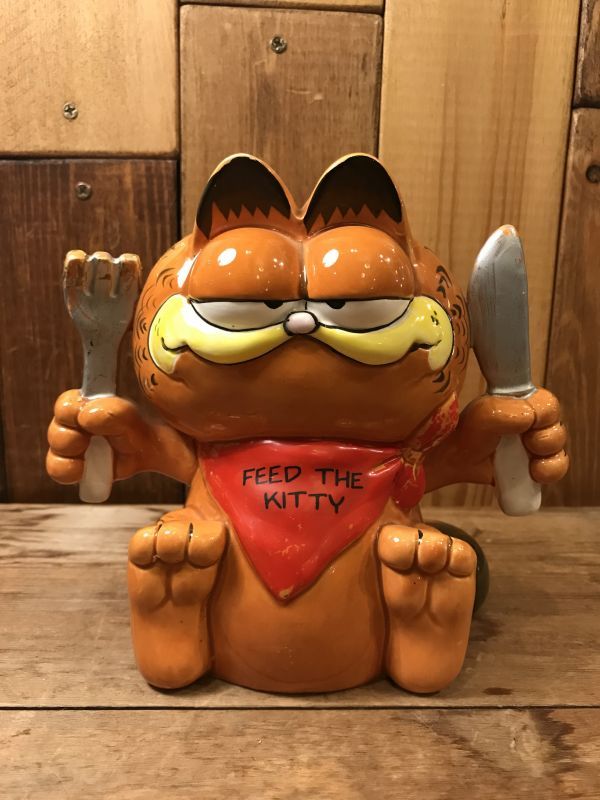 Garfield Feed The Kitty Ceramic Bank ガーフィールド ビンテージ 