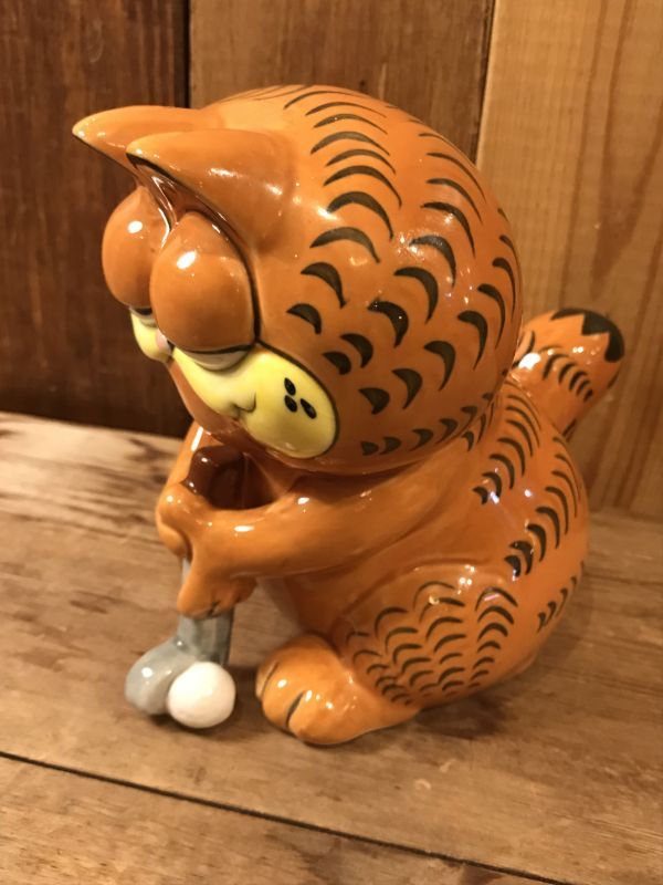Garfield Golfer Ceramic Bank ガーフィールド ビンテージ 陶器 貯金箱 