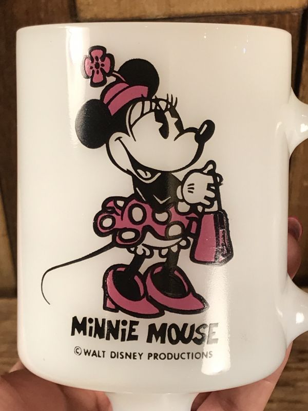 Federal Minnie Mouse Milk Glass Footed Mug ミニーマウス ビンテージ