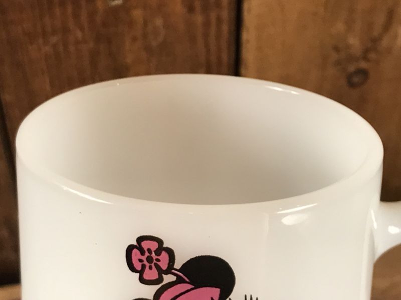 Federal Minnie Mouse Milk Glass Footed Mug ミニーマウス ビンテージ