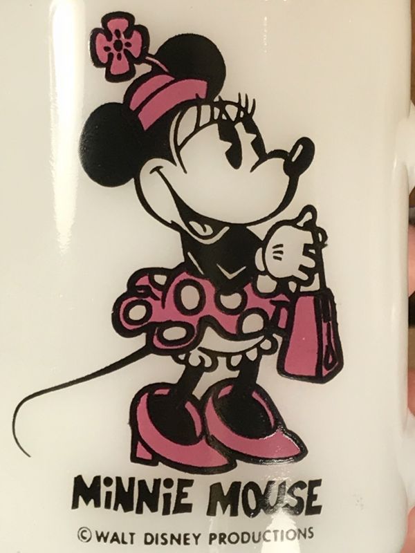 Federal Minnie Mouse Milk Glass Footed Mug ミニーマウス ビンテージ