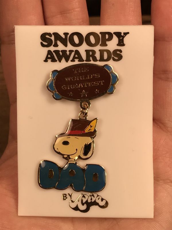 Aviva Snoopy “Dad” Enamel Pin Backs スヌーピー ビンテージ メタル 