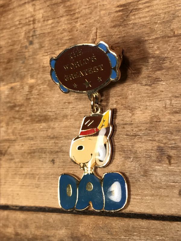 Aviva Snoopy “Dad” Enamel Pin Backs スヌーピー ビンテージ メタル