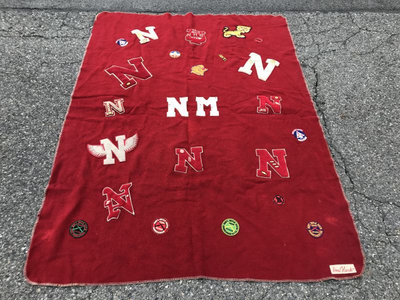 High School College Letterman Wool Blanket カレッジ ビンテージ