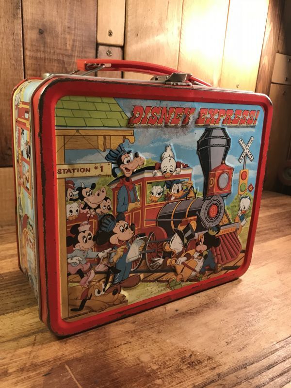 Walt Disney Disney Express Metal Lunch Box ディズニーエキスプレス ビンテージ ランチボックス ミッキーマウス 70年代 Stimpy Vintage Collectible Toys スティンピー ビンテージ コレクタブル トイズ