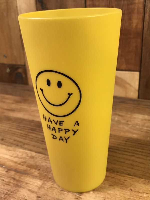 Smile “Have A Happy Day” Plastic Cup　スマイル　ビンテージ　プラスチックカップ　スマイルフェイス　70年代