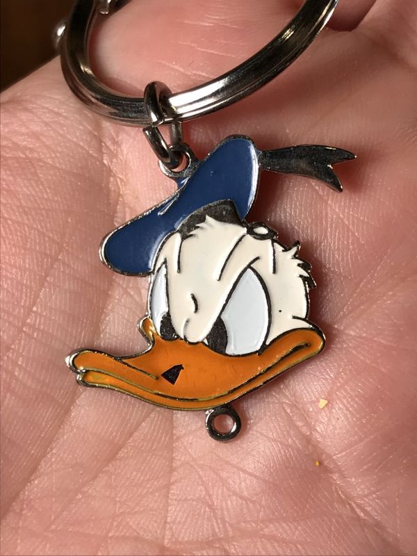 Disney Donald Duck Metal Charm Keychain ドナルドダック ビンテージ キーホルダー ディズニー 90年代 Stimpy Vintage Collectible Toys スティンピー ビンテージ コレクタブル トイズ