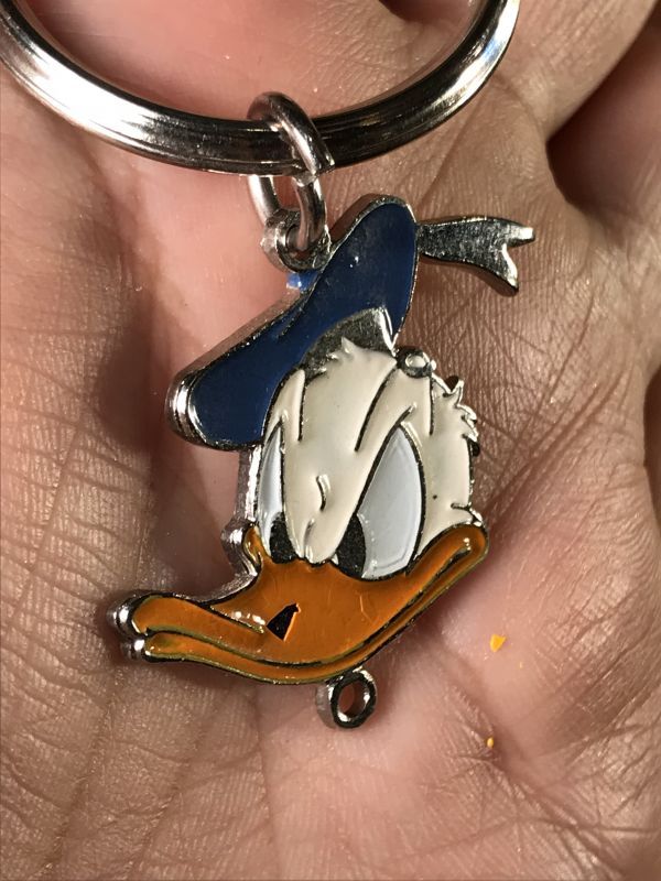 Disney Donald Duck Metal Charm Keychain ドナルドダック ビンテージ