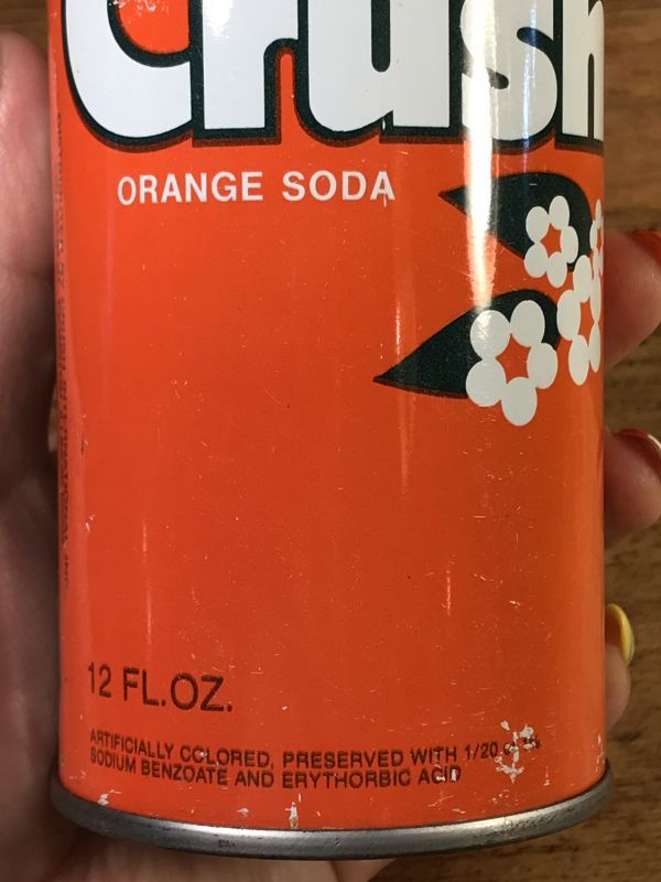 Crush Orange Soda Drink Can クラッシュオレンジソーダ ビンテージ スチール缶 70年代 - STIMPY(Vintage  Collectible Toys）スティンピー(ビンテージ コレクタブル トイズ）