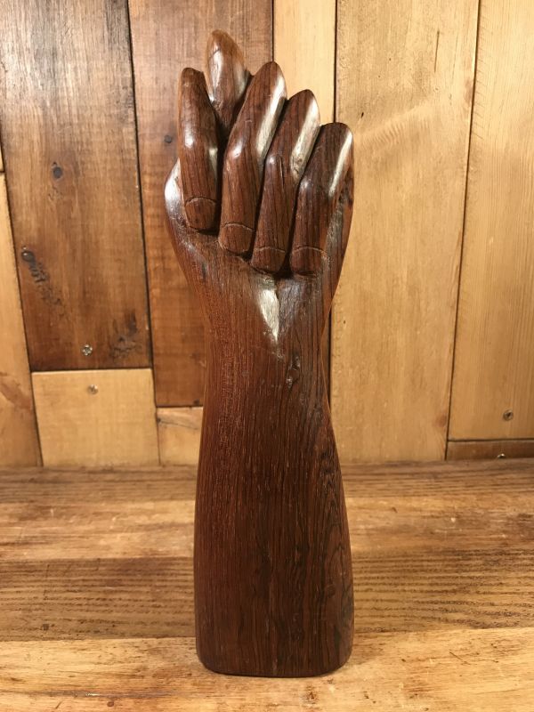 Fig Hand Sign Wooden Figurine フィグサイン ビンテージ 置物 木彫り