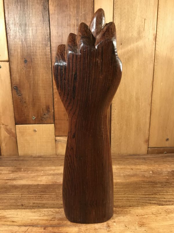 Fig Hand Sign Wooden Figurine フィグサイン ビンテージ 置物 木彫り