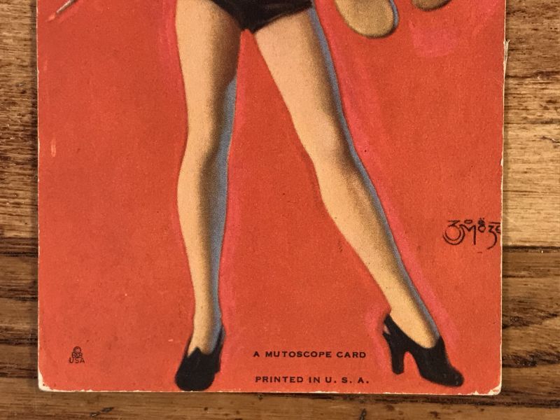 Pin Up Girl “I Must Learn Where To Draw The Line” A Mutoscope Card