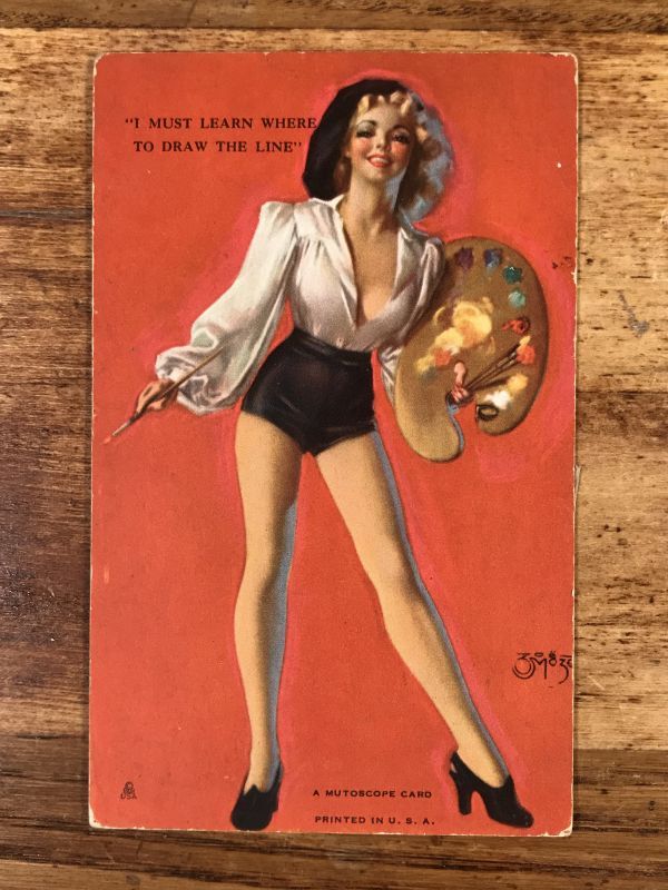 1940-50s ビンテージ 可愛くてセクシーなピンナップガールの額 - 印刷物