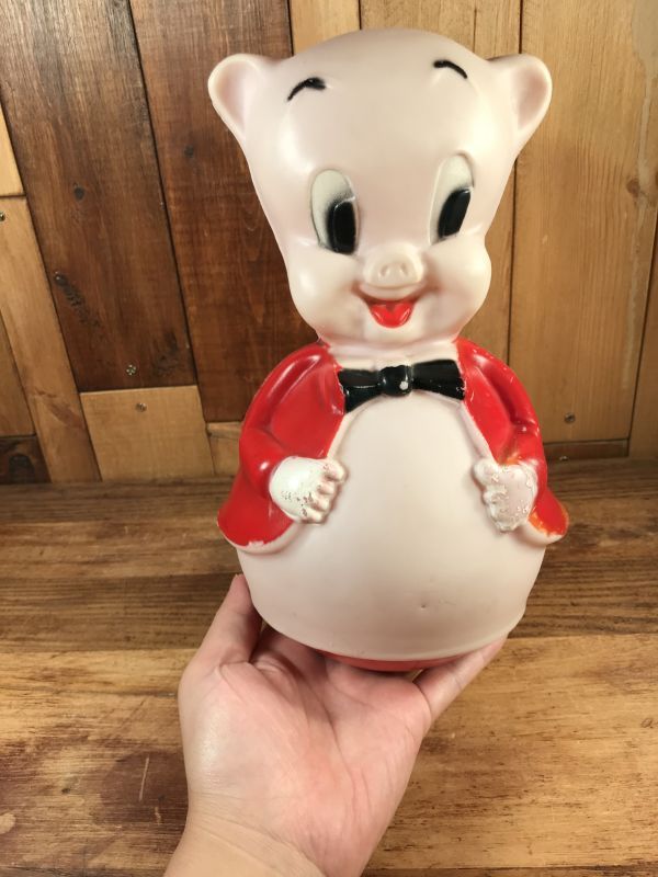 Looney Tunes Porky Pig Roly Poly Toy ポーキーピッグ ビンテージ