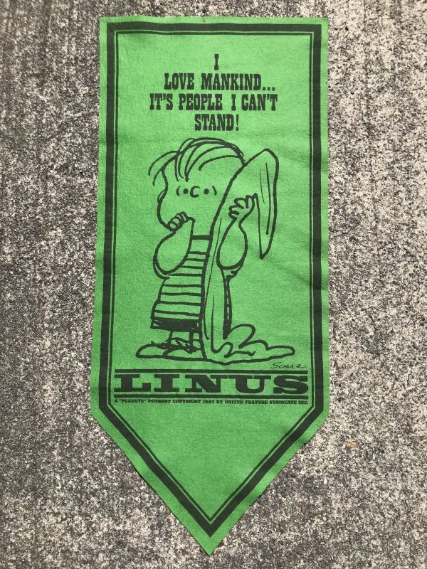 Peanuts Snoopy “Linus” Felt Banner ライナス ビンテージ フェルト