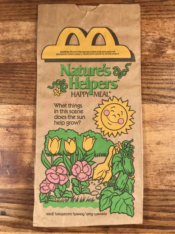 McDonald's “Nature's Helpers” Happy Meal Paper Bag　マクドナルド　ビンテージ　紙袋　ハッピーミール　 90年代