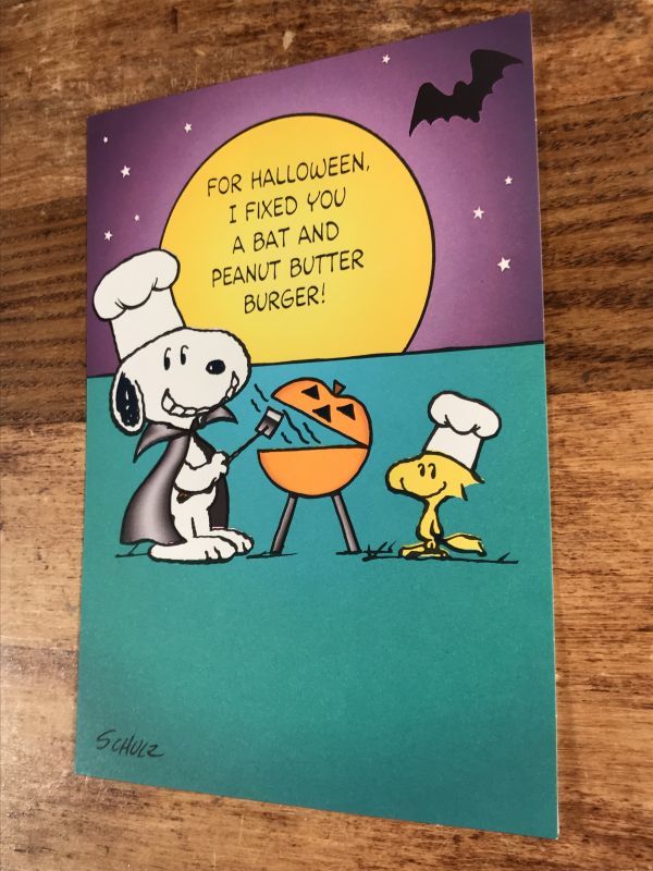 Hallmark Snoopy Woodstock Halloween Greeting Card スヌーピー ウッドストック ビンテージ グリーティングカード 70 80年代 Stimpy Vintage Collectible Toys スティンピー ビンテージ コレクタブル トイズ