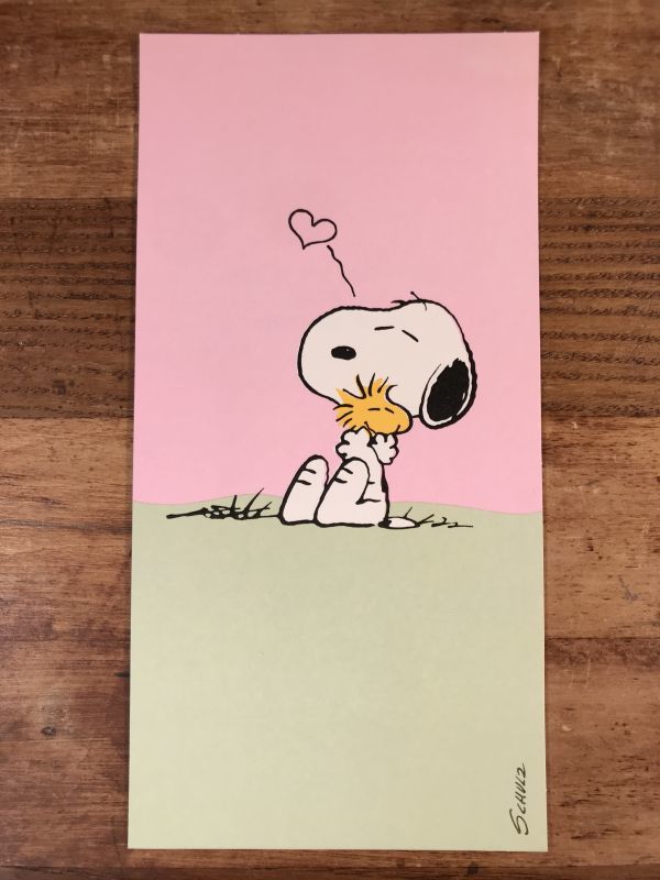 Hallmark Snoopy Woodstock Hug Greeting Card スヌーピー ウッドストック ビンテージ グリーティングカード 70 80年代 Stimpy Vintage Collectible Toys スティンピー ビンテージ コレクタブル トイズ