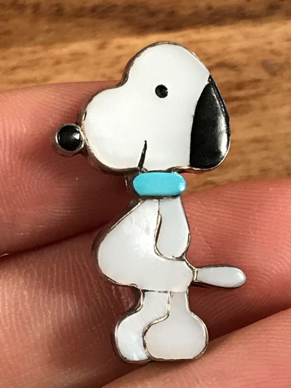 Snoopy Indian Jewelry Zuni Pinback スヌーピー ビンテージ ピンバッジ ズニ族 インディアンジュエリー 60 70年代 Stimpy Vintage Collectible Toys スティンピー ビンテージ コレクタブル トイズ