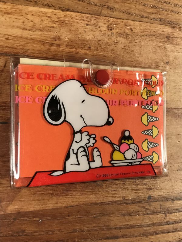 Butterfly Peanuts Snoopy & Woodstock “Ice Cream” Parlour Portfolio スヌーピー&ウッドストック  ビンテージ ポートフォリオ 折り鞄 80年代 - STIMPY(Vintage Collectible Toys）スティンピー(ビンテージ  コレクタブル トイズ）