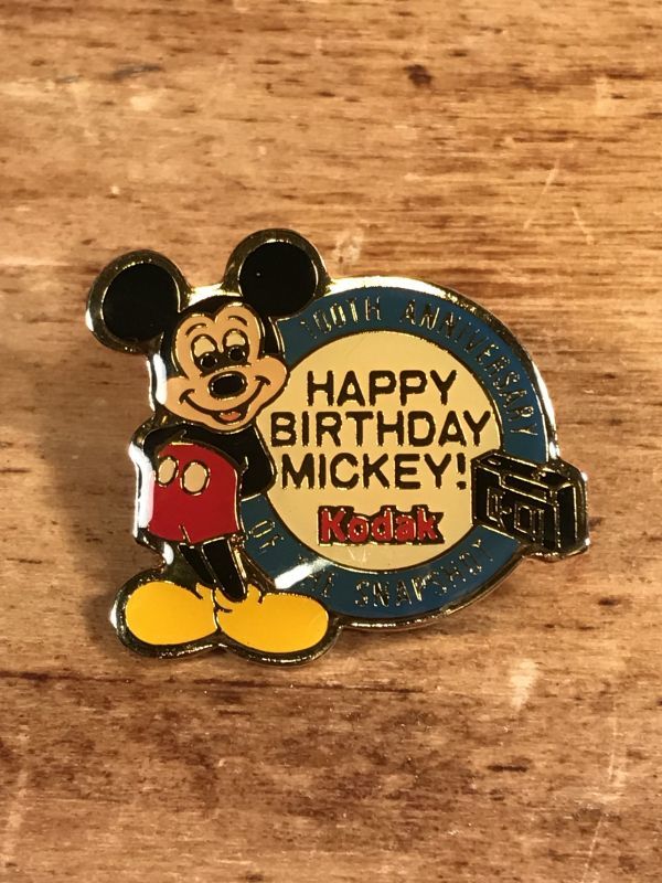 Kodak Disney “Happy Birthday Mickey!” Enamel Pins ミッキーマウス ビンテージ ピンバッジ コダック  ピンバッチ 80年代 - STIMPY(Vintage Collectible Toys）スティンピー(ビンテージ コレクタブル トイズ）