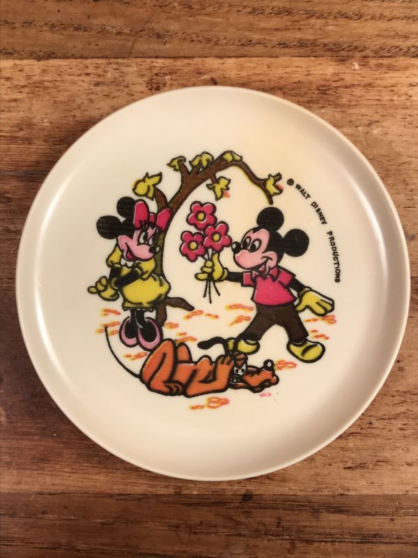 Disney Mickey & Minnie Plastic Mini Dish ディズニー ビンテージ お