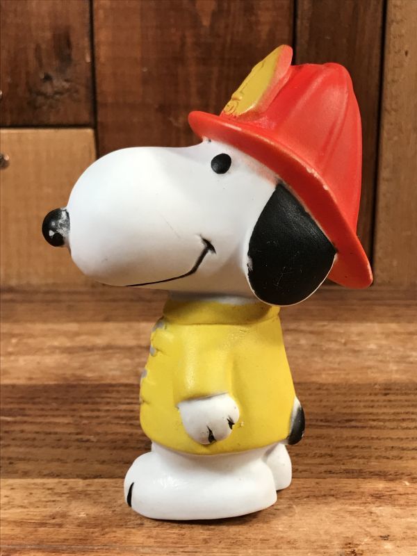 Peanuts Snoopy “Fireman” Vinyl Squeeze Doll スヌーピー ビンテージ スクイーズドール ソフビフィギュア  80年代 - STIMPY(Vintage Collectible Toys）スティンピー(ビンテージ コレクタブル トイズ）