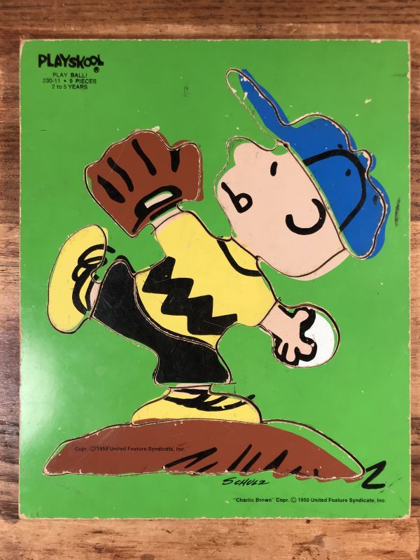 Playskool Peanuts Charlie Brown “Play Ball!” Wood Puzzle 